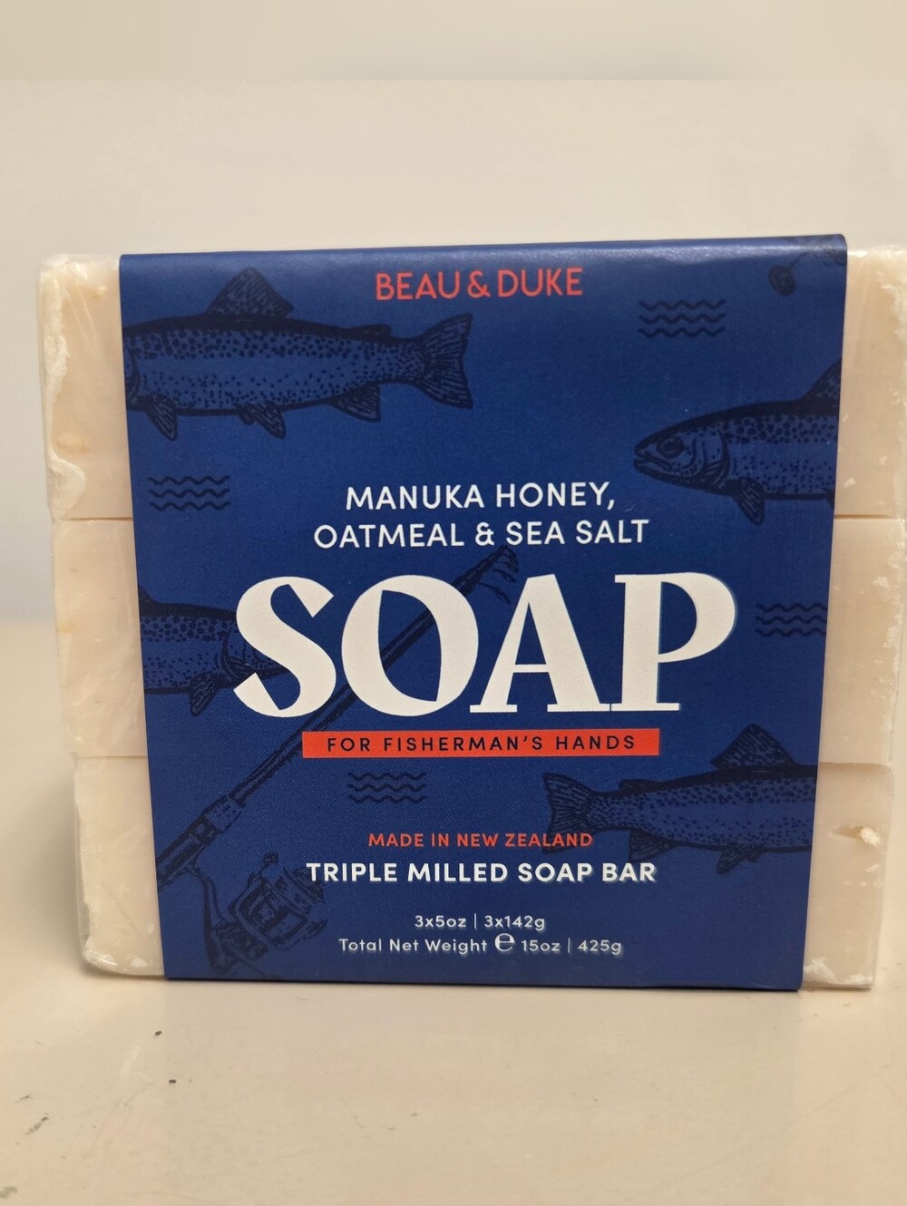 Beau & Duke  Manuka Honey, Oatmeal & Sea Salt Soap (3‑Pack)—Made in New Zealand